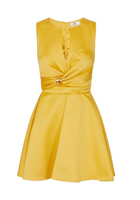 Abito in duchesse con dettaglio gioiello ELISABETTA FRANCHI | Abiti | AB87261E2EV4